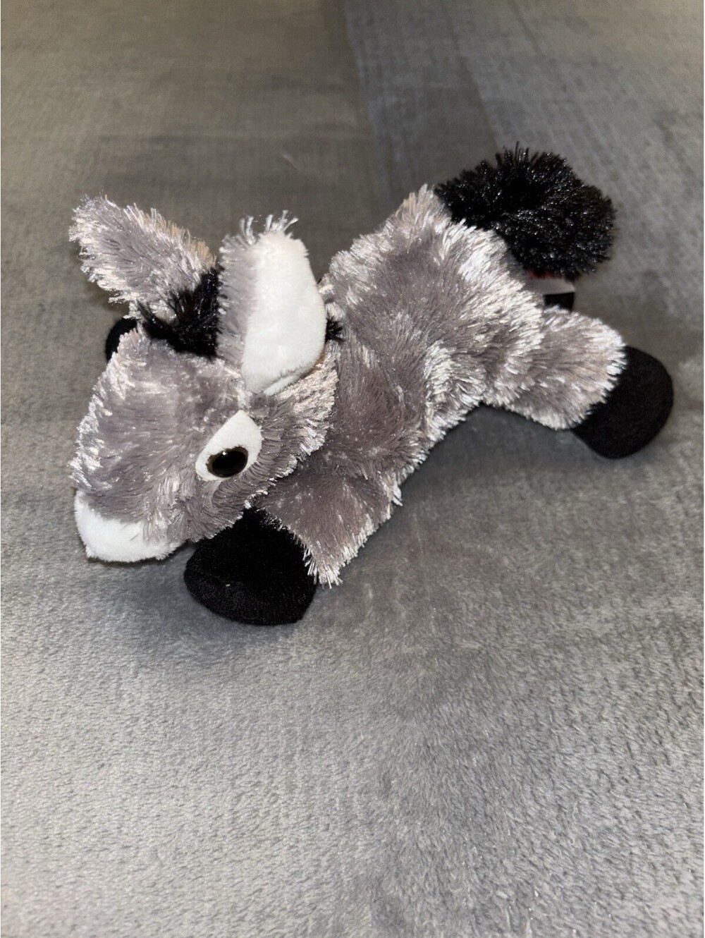 DONKEY Mini Flopsie 8" Stuffed Animal Plush by Aurora,  Gray / Black Mane /Tail